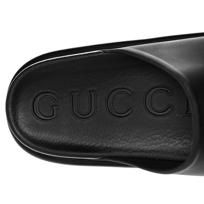 Gucci Soft Rubber Womens Interlocking G Platform 42mm Slide Sandals 41 Black 7 of 9