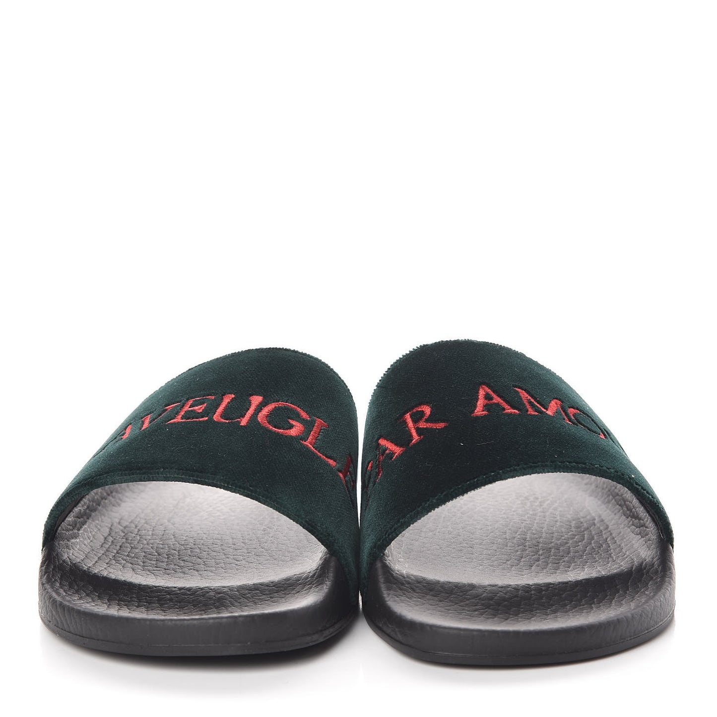 Velvet L'aveugle Par Amour Slide Sandals 38 Green