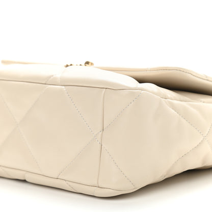 Chanel Lambskin Quilted Large Chanel 19 Flap Light Beige 9 of 9