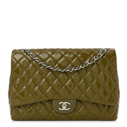 Chanel Patent Quilted Maxi Single Flap Grey 1 of 11