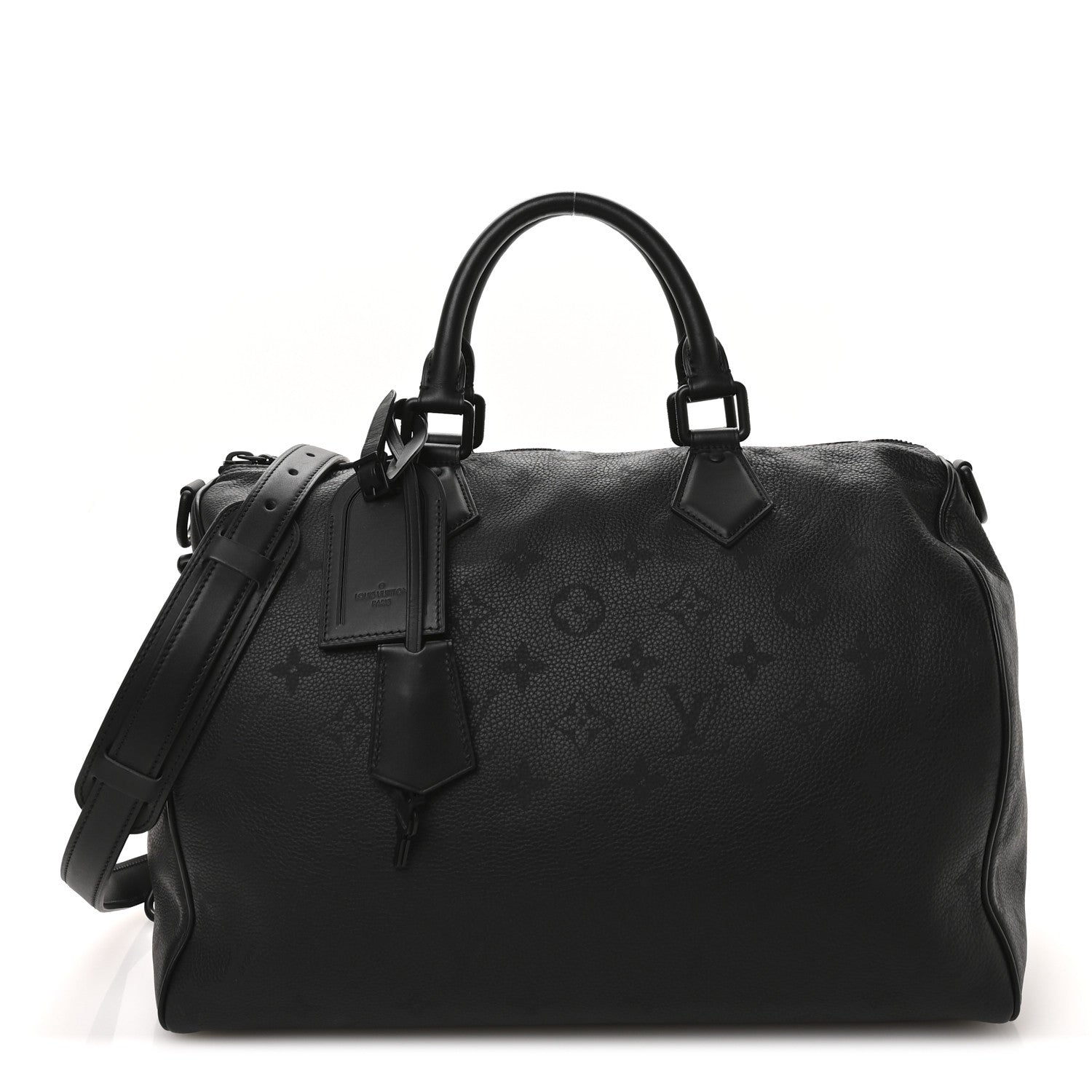 Louis Vuitton Calfskin Monogram Speedy P9 Bandouliere 40 Ultra Black 1 of 13