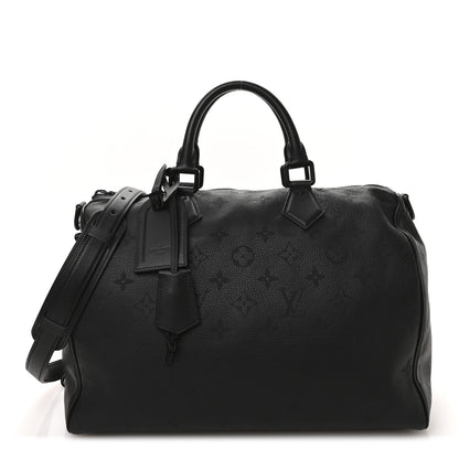 Louis Vuitton Calfskin Monogram Speedy P9 Bandouliere 40 Ultra Black 1 of 13
