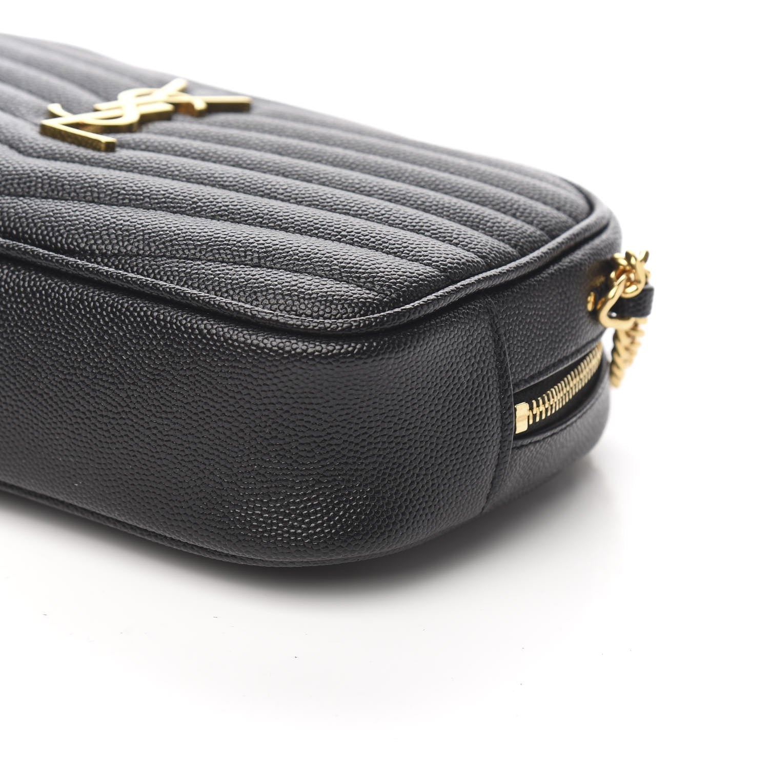 Saint Laurent Grain De Poudre Matelasse Monogram Mini Lou Camera Bag Black 8 of 9