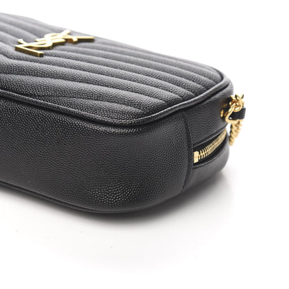 Saint Laurent Grain De Poudre Matelasse Monogram Mini Lou Camera Bag Black 8 of 9