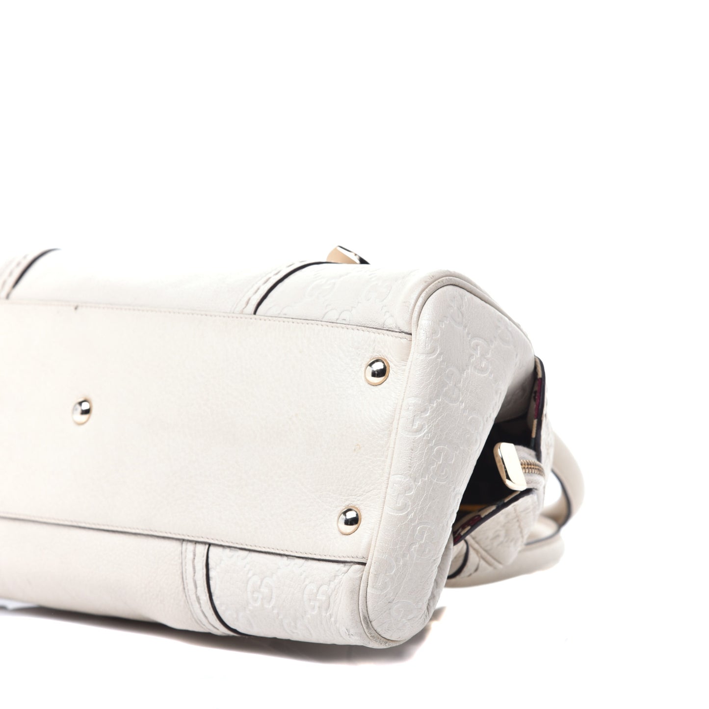 Calfskin Guccissima Signoria Bowler Bag Off White