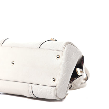 Gucci Calfskin Guccissima Signoria Bowler Bag Off White 9 of 9