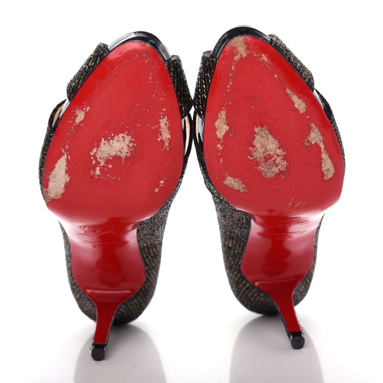 Christian Louboutin Glitter Shelley 90 Pumps 36.5 Black Gold 6 of 9