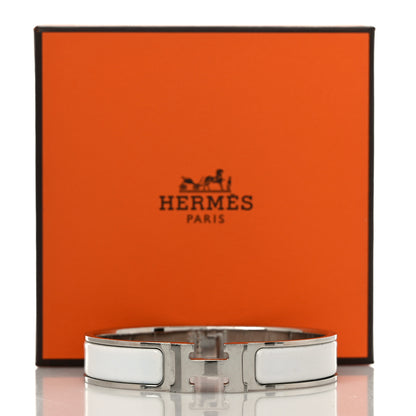 Hermes Enamel Narrow Clic Clac H Bracelet GM White 5 of 5