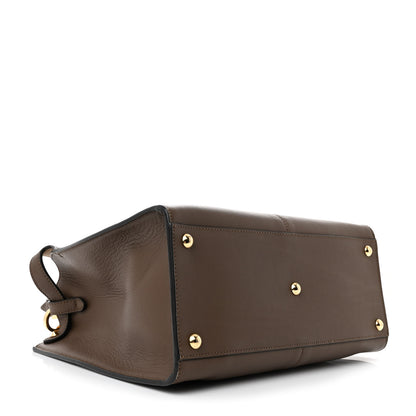 Fendi Vitello Seta Glazed Fabric FF 1974 Medium Peekaboo X-Lite Maya Mogano Panna 4 of 10