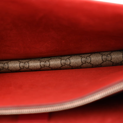 Gucci GG Supreme Monogram Suede Cudu Medium Dionysus Shoulder Bag Beige Ebony Vulcanic Red 5 of 16