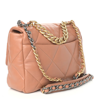 Chanel Lambskin Quilted Large Chanel 19 Flap Brown 3 of 9