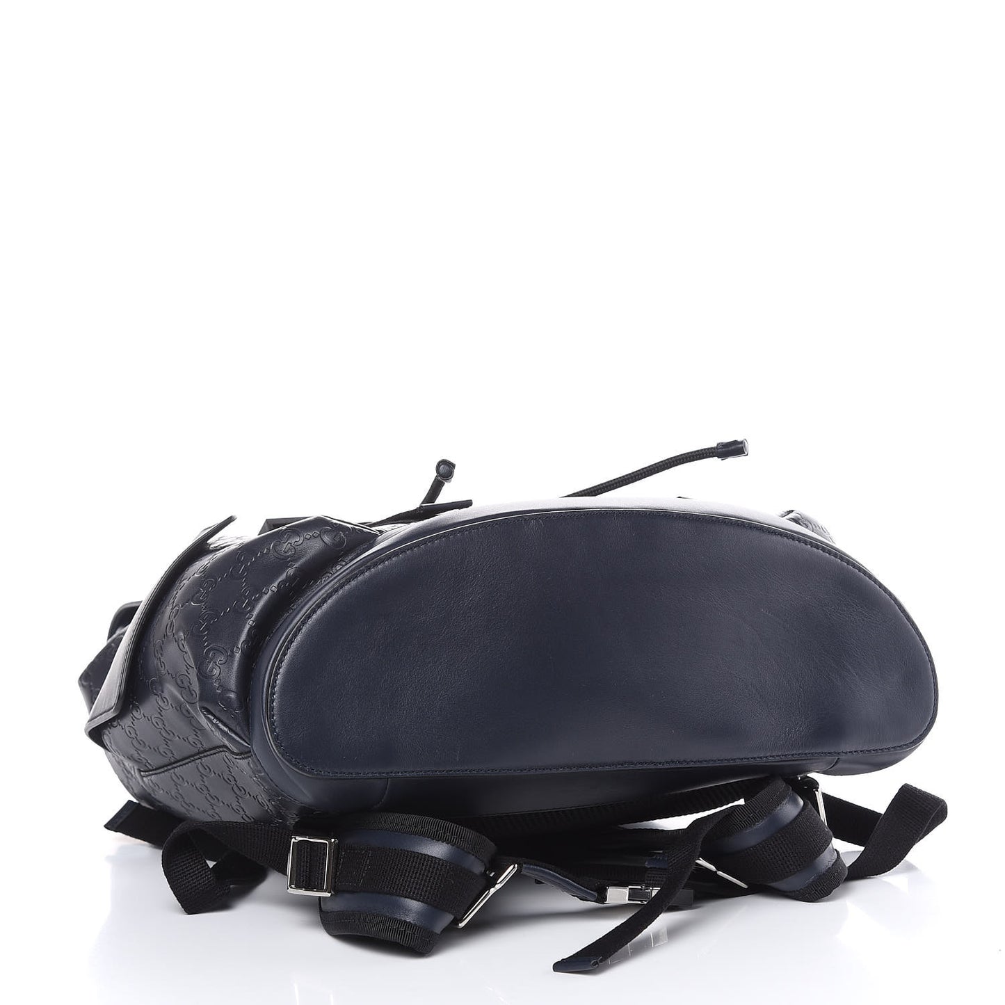 Guccissima Signature Double Buckle Backpack Blue