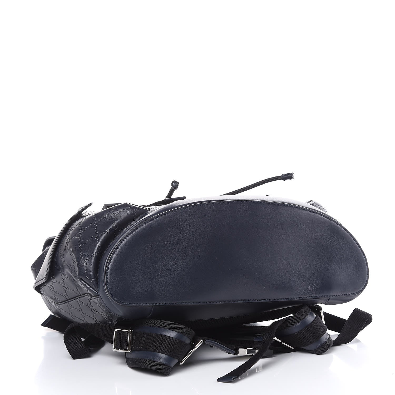 Gucci Guccissima Signature Double Buckle Backpack Blue 4 of 11