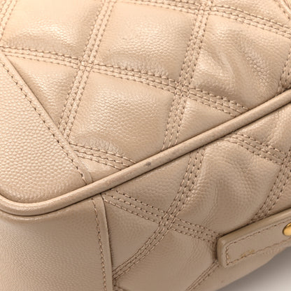 Saint Laurent Grain de Poudre Quilted 80's Vanity Bag Dark Beige 11 of 12