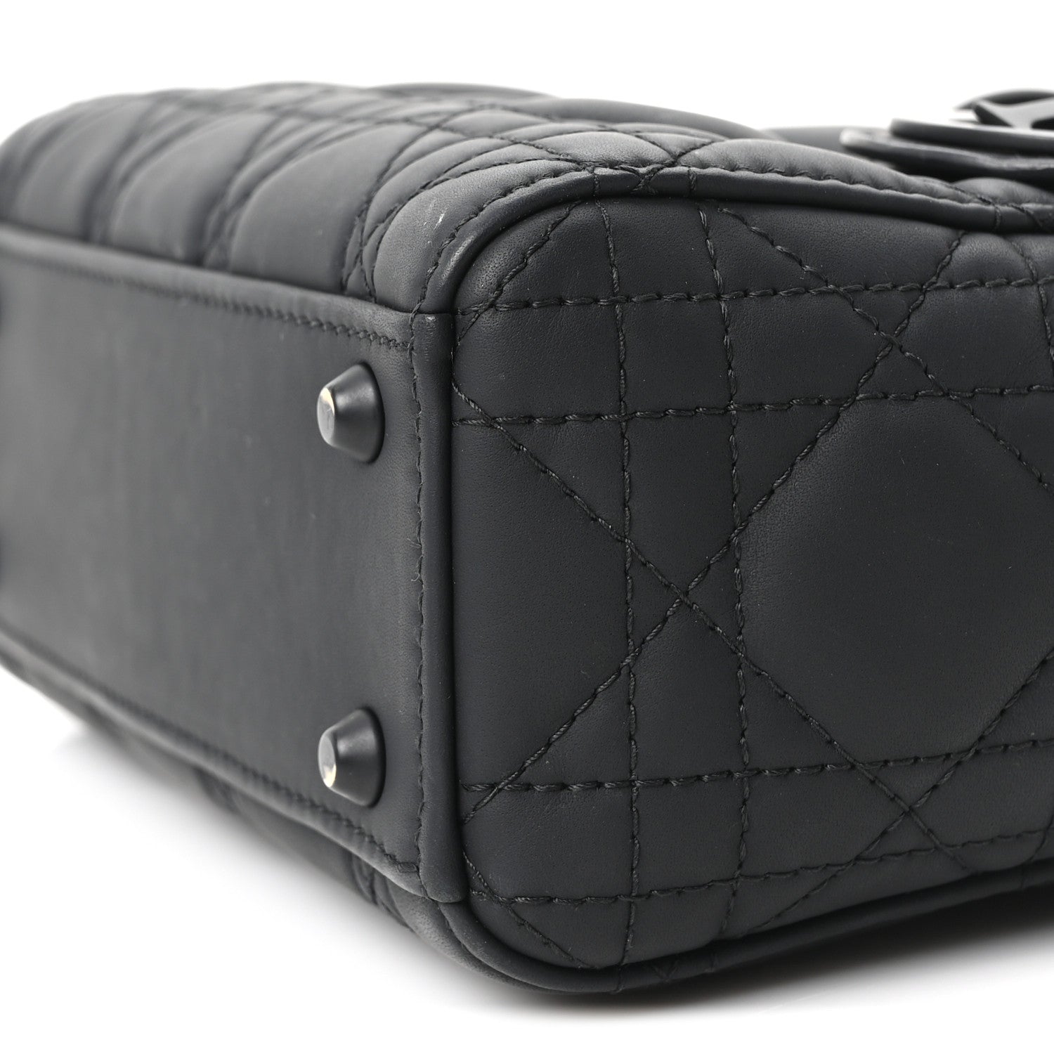Christian Dior Ultra Matte Calfskin Cannage Mini Lady Dior Black 10 of 10