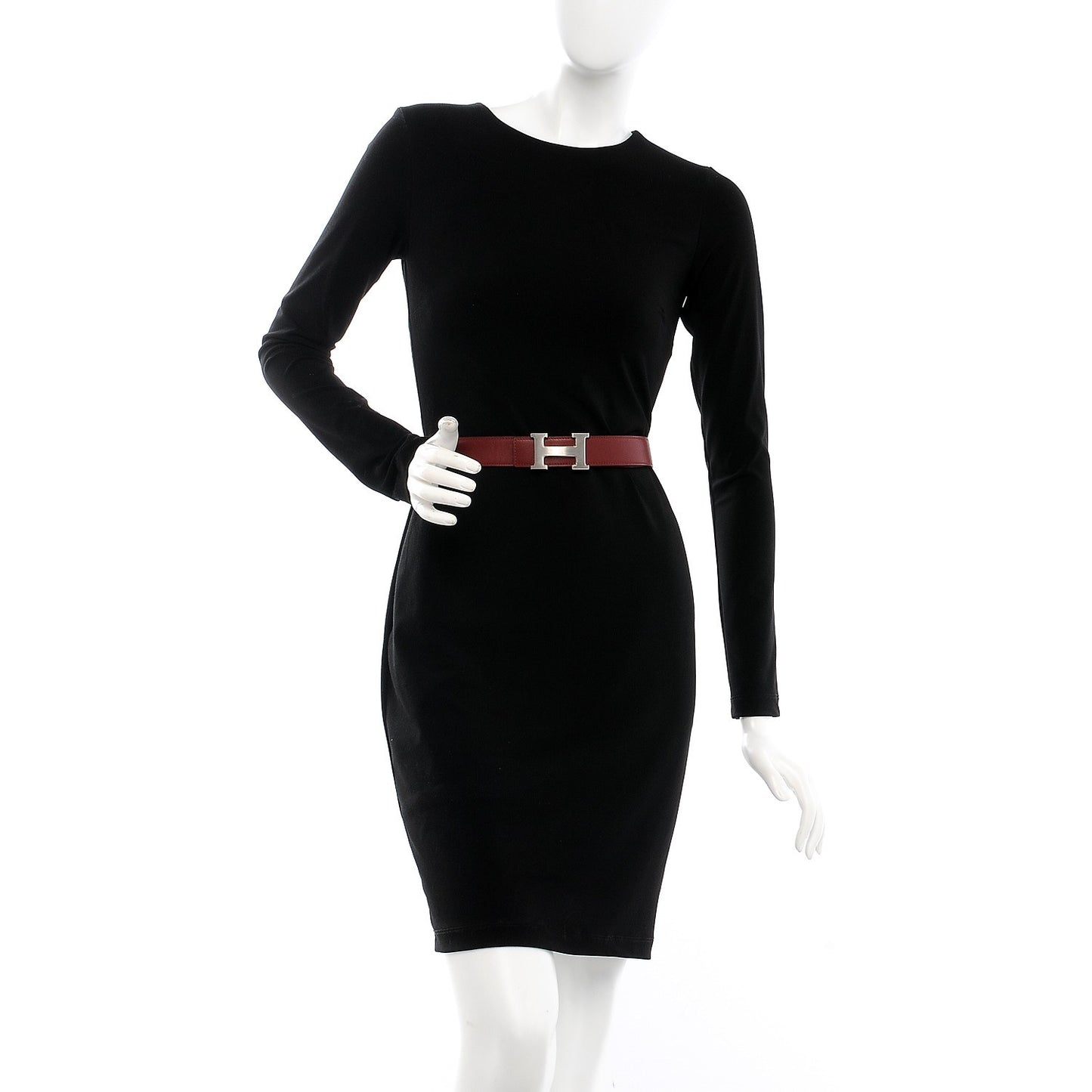 Tadelakt Togo 32mm H Belt 85 Rouge H Chocolate