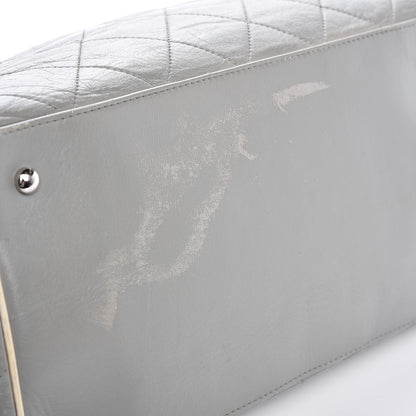 Chanel Glazed Lambskin Quilted Large North South Tote Grey 9 of 15