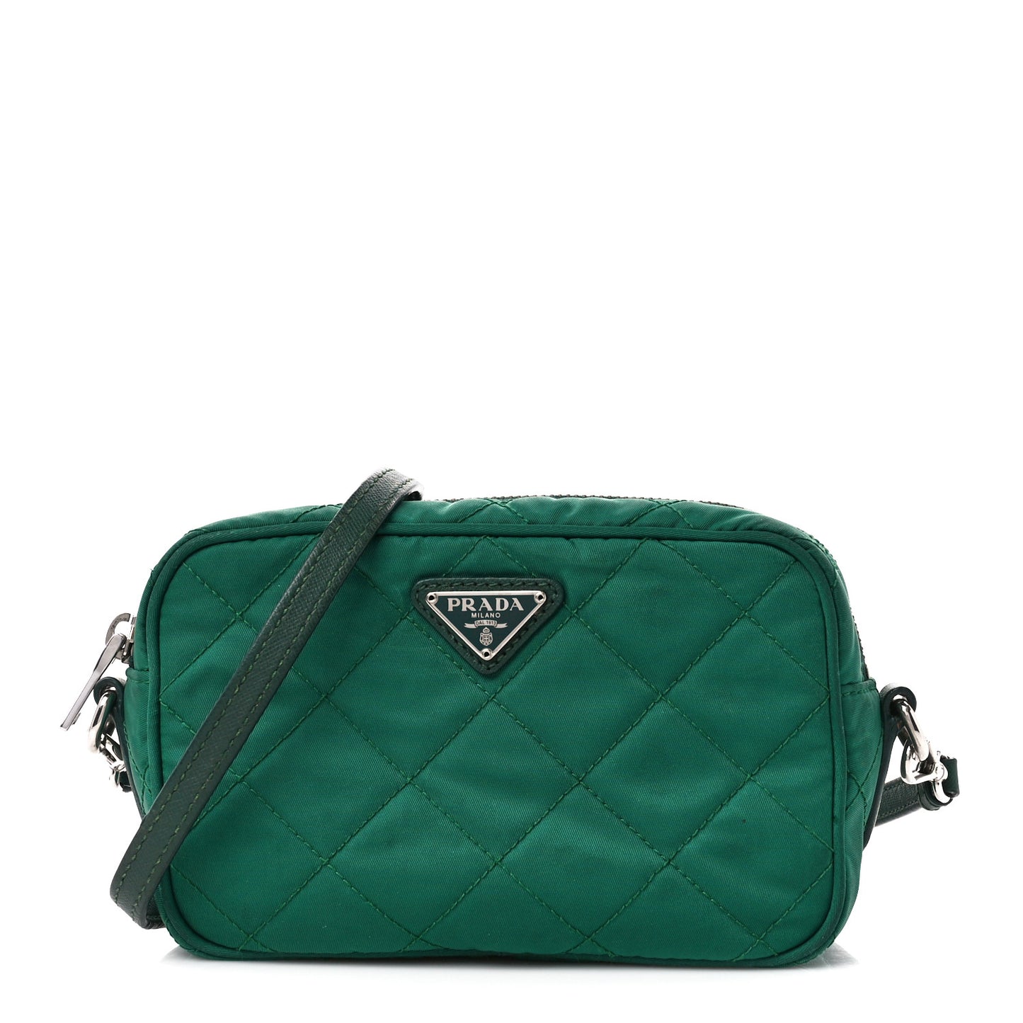 Nylon Tessuto Impuntu Quilted Crossbody Bag Oleandro