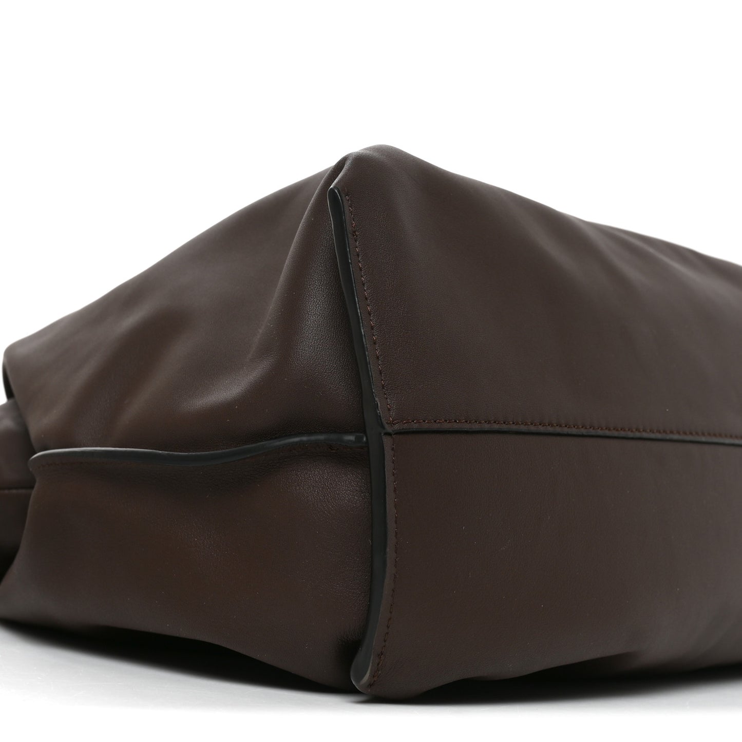 Calfskin Large Flamenco Knot Bag Chocolate