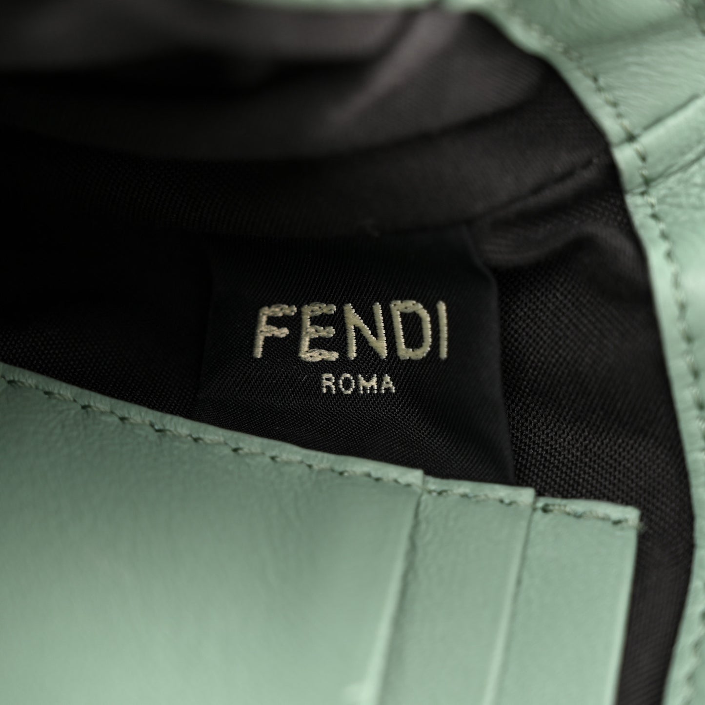 Nappa FF 1974 Embossed Mini Baguette Menta