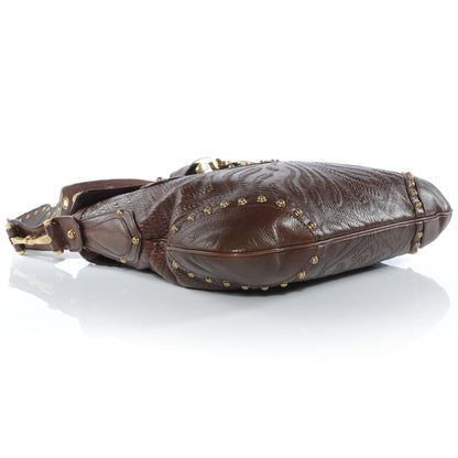Gucci Leather Studded and Tooled Pelham Brown 4 of 7