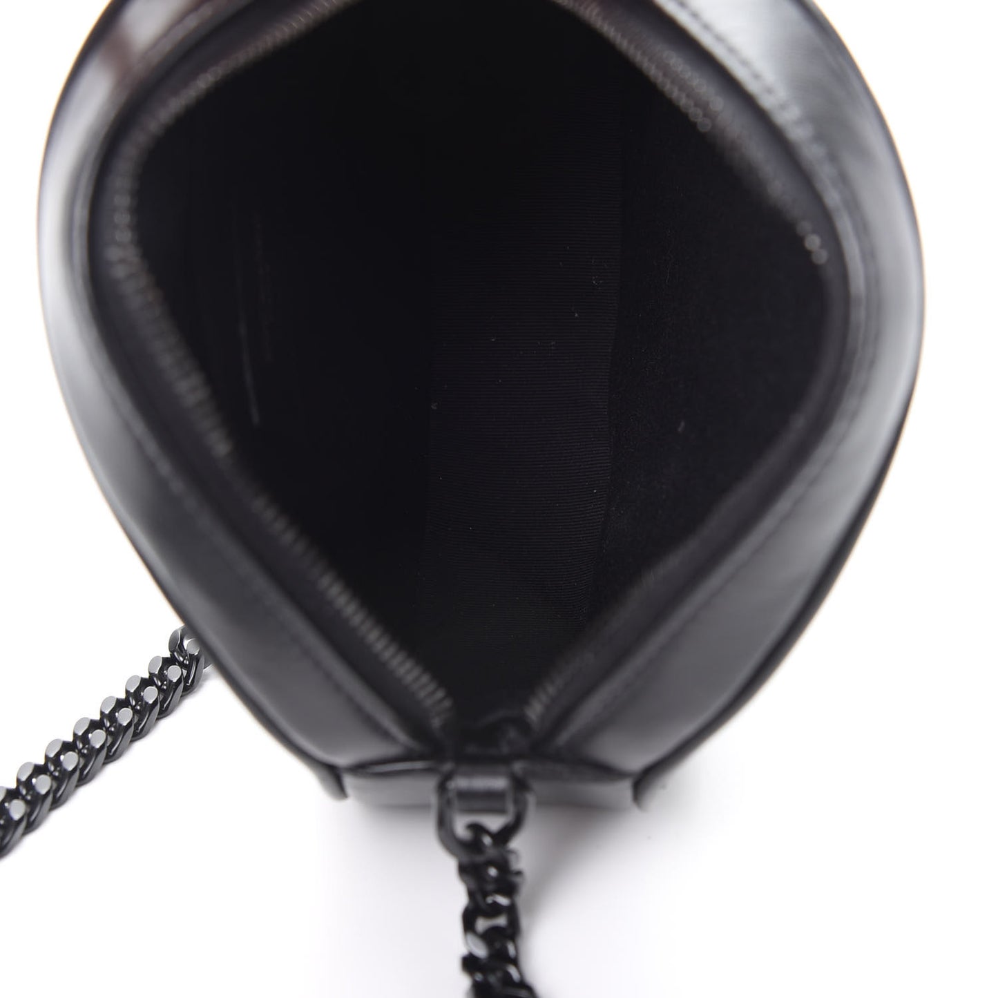 Calfskin Matelasse Chevron Round Vinyle Camera Bag Black