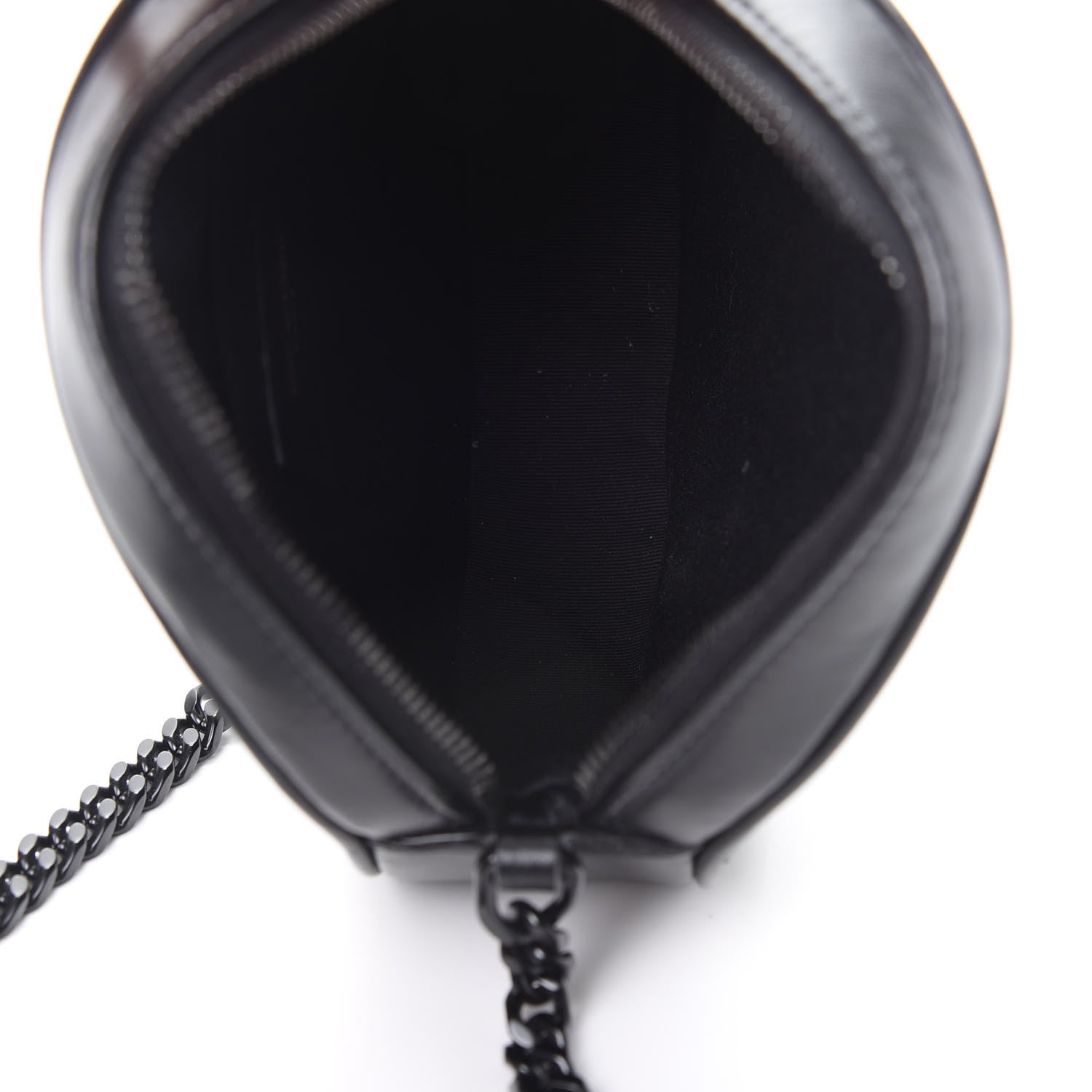 Saint Laurent Calfskin Matelasse Chevron Round Vinyle Camera Bag Black 5 of 10