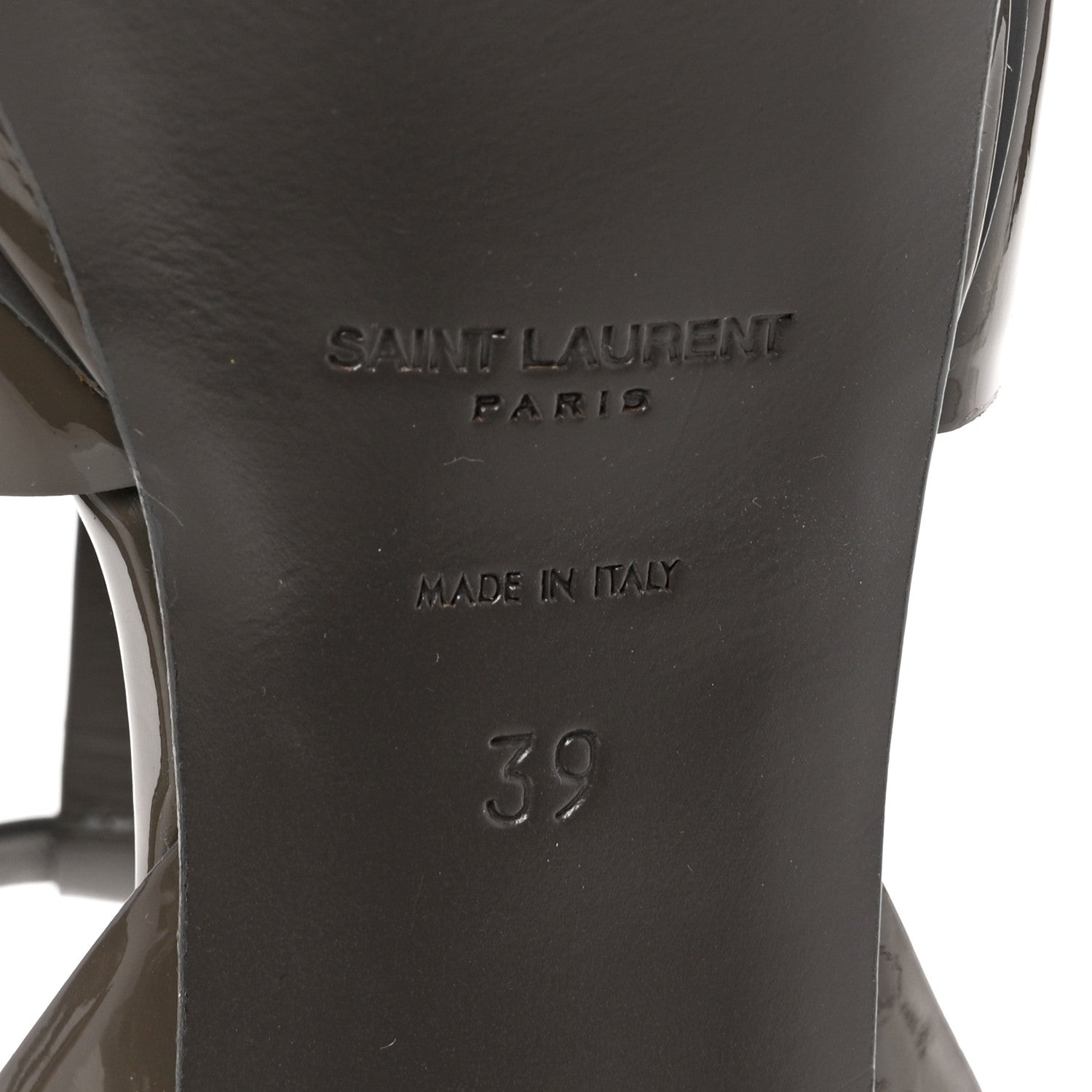 Saint Laurent Patent Tribute 75 Platform Sandals 39 Fog 7 of 8