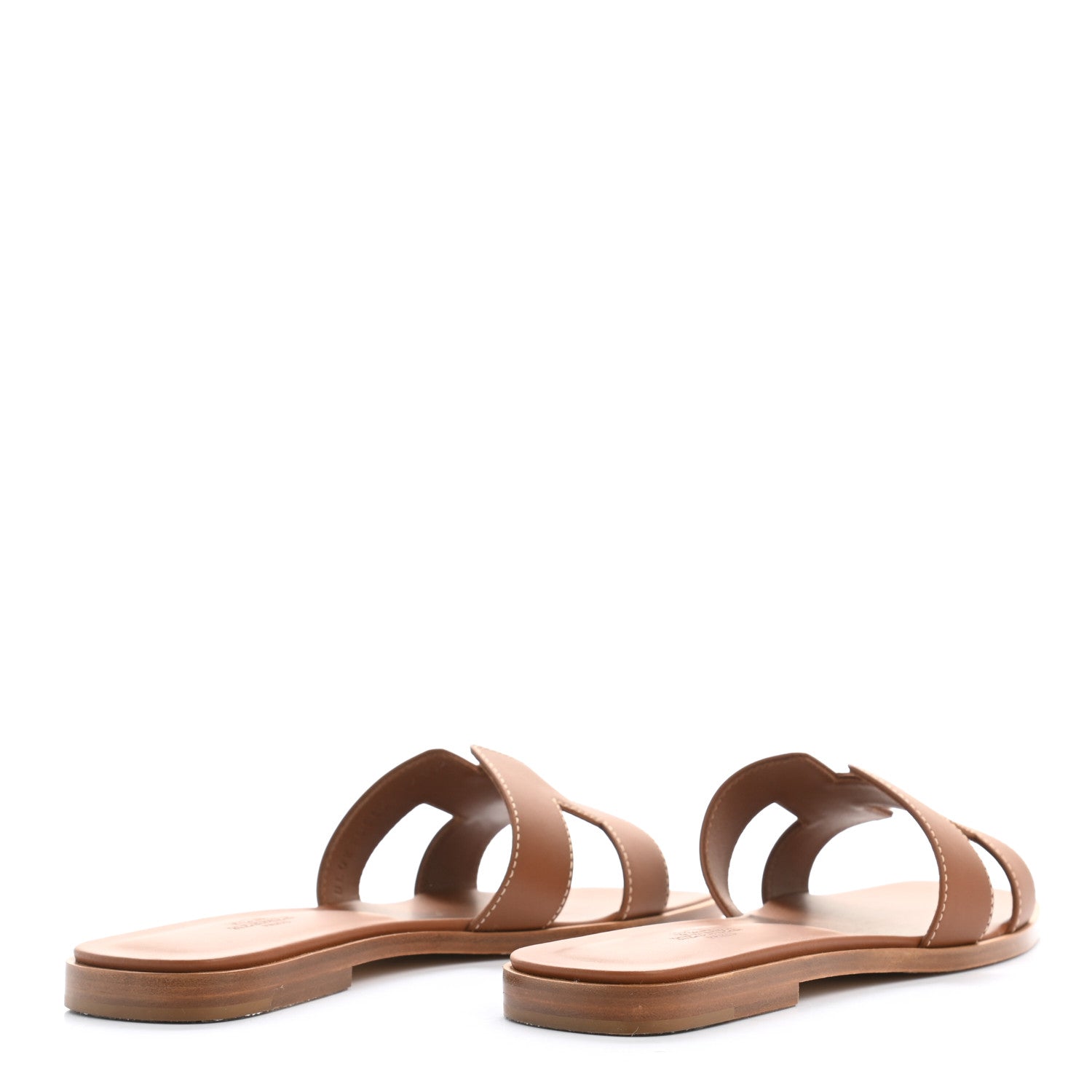 Hermes Box Calfskin Oran Sandals 37.5 Gold 4 of 9