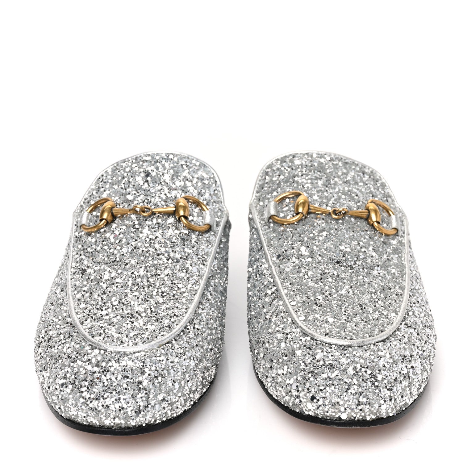 Gucci Glitter Womens Princetown Slippers 36 Silver 2 of 9