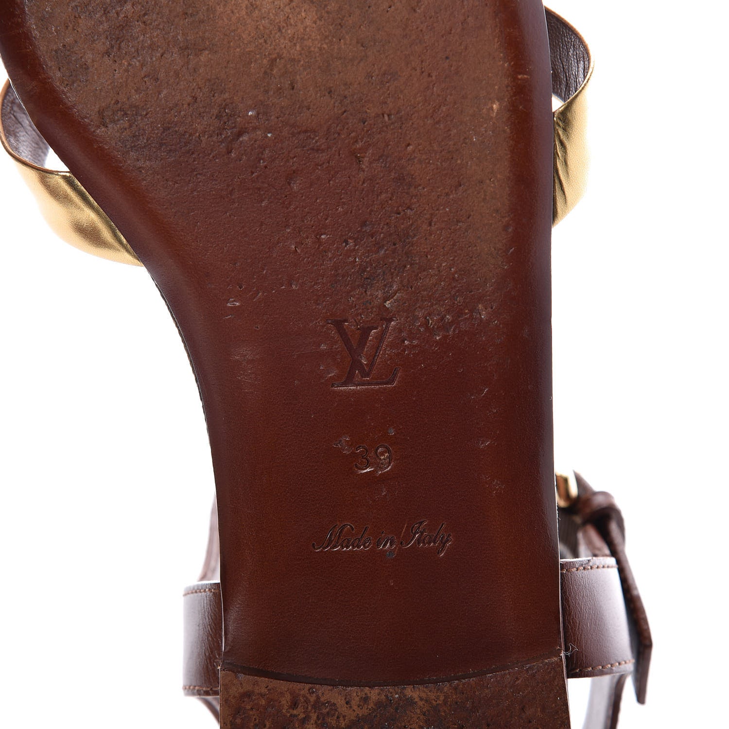 Louis Vuitton Monogram Metallic Flat Sandals 39 Gold 7 of 7