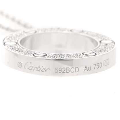 Cartier 18K White Gold Diamond LOVE Paved Necklace 5 of 7