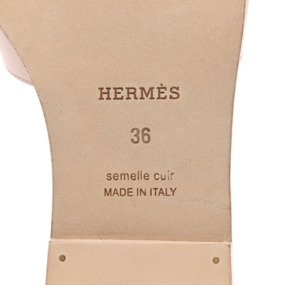 Hermes Calfskin Oran Sandals 36 Rose Petale 6 of 8