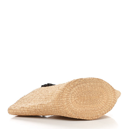 Loewe Calfskin Raffia Paulas Ibiza Small Shell Basket Tote Bag Natural Tan 4 of 9