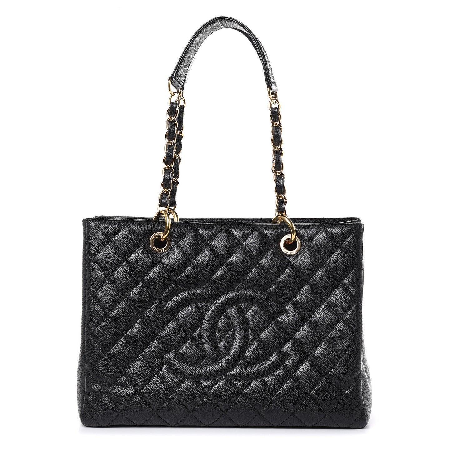 Caviar Quilted Grand Shopping Tote GST Black