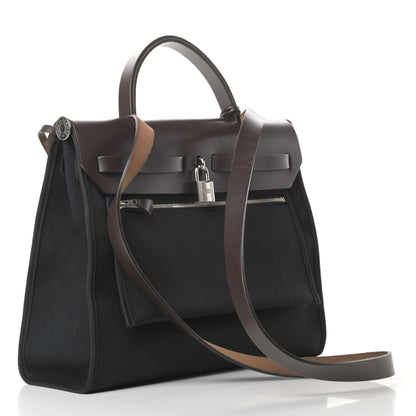 Hermes Toile Vache Hunter Herbag Zip 31 PM Black Ebene 4 of 13