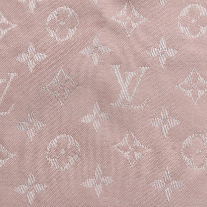 Louis Vuitton Silk Wool Monogram Denim Shawl Rose 5 of 6