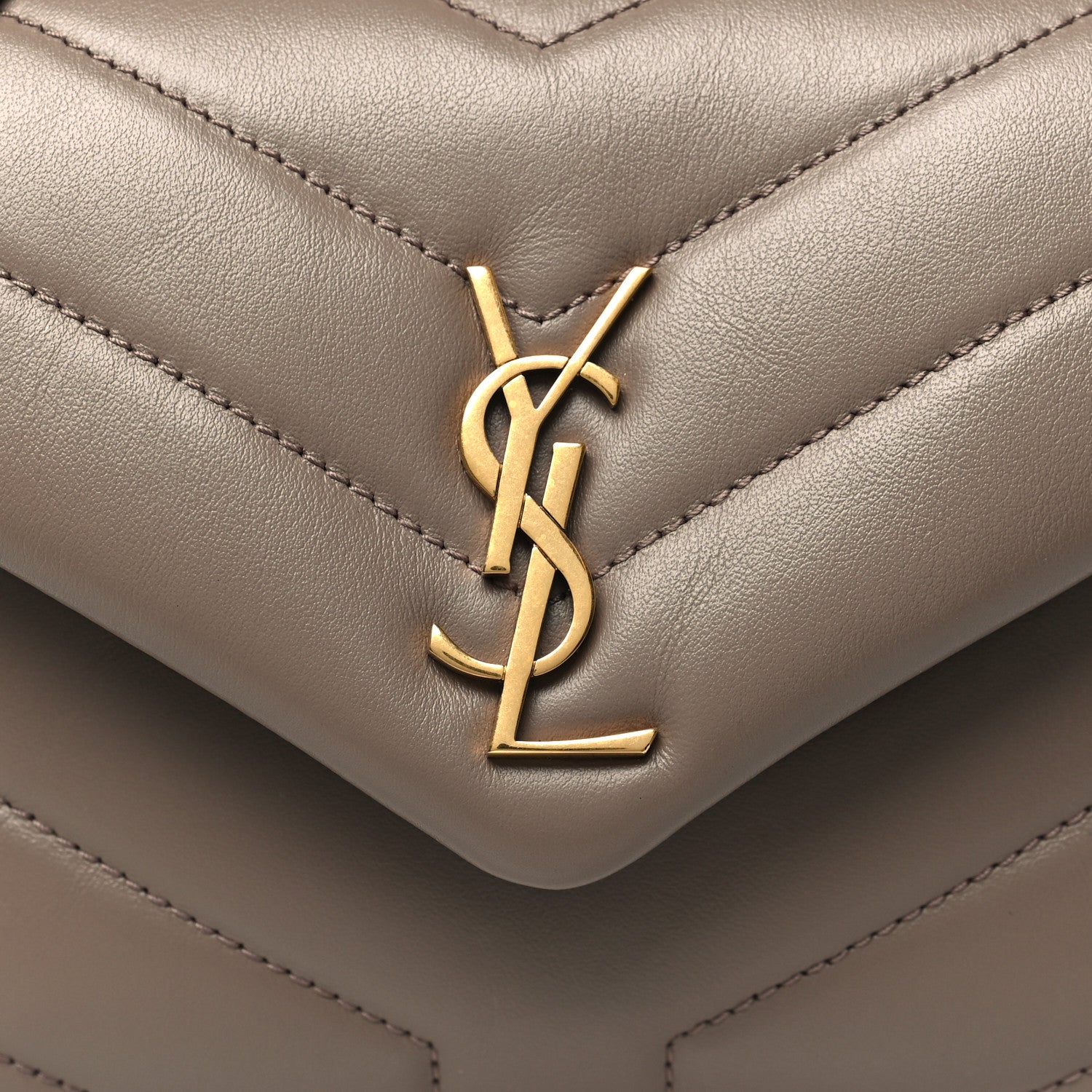 Saint Laurent Calfskin Y Quilted Monogram Toy Loulou Crossbody Bag Taupe 8 of 11
