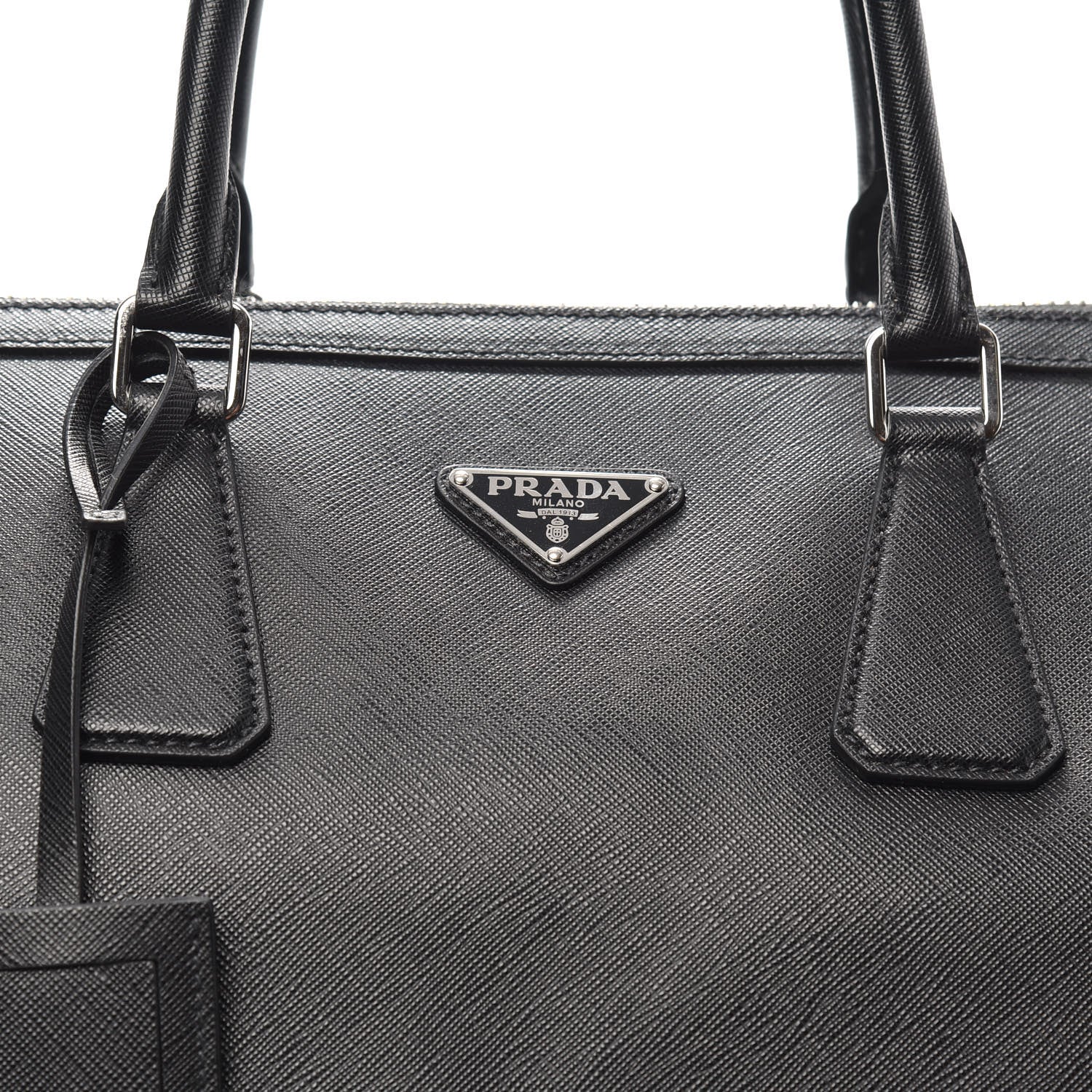 Prada Saffiano Duffle Travel Bag Black 6 of 8