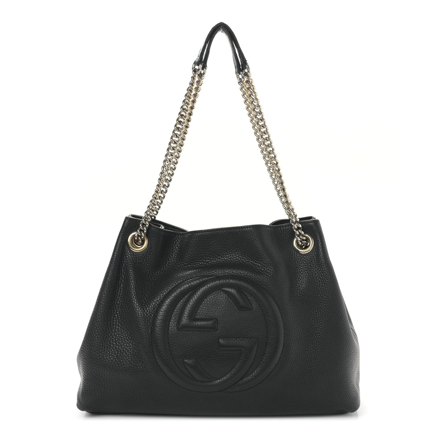 Gucci Pebbled Calfskin Medium Soho Chain Shoulder Bag Black 1 of 10