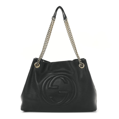 Gucci Pebbled Calfskin Medium Soho Chain Shoulder Bag Black 1 of 10