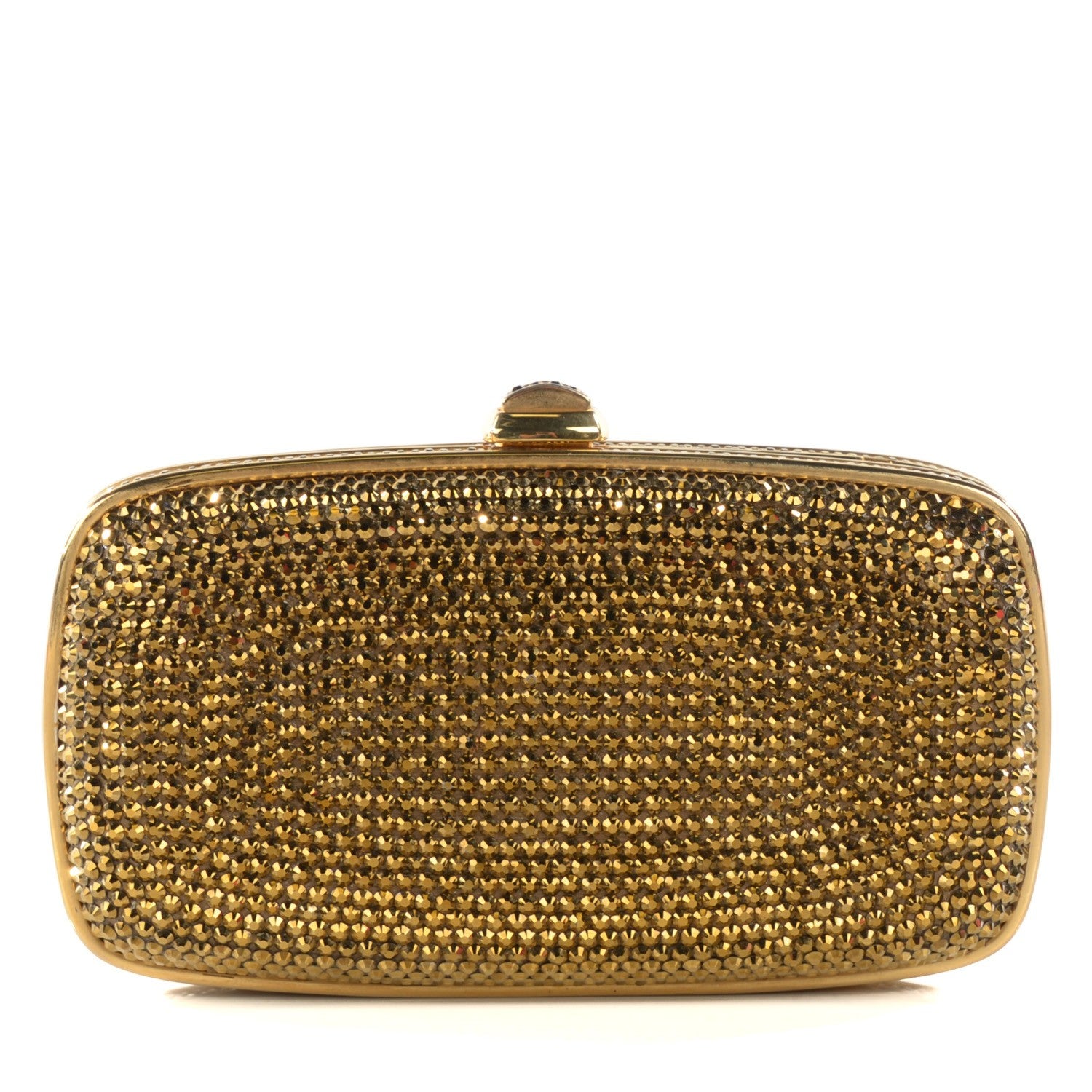Judith Leiber Swarovski Crystal Minaudière Clutch Gold 1 of 6