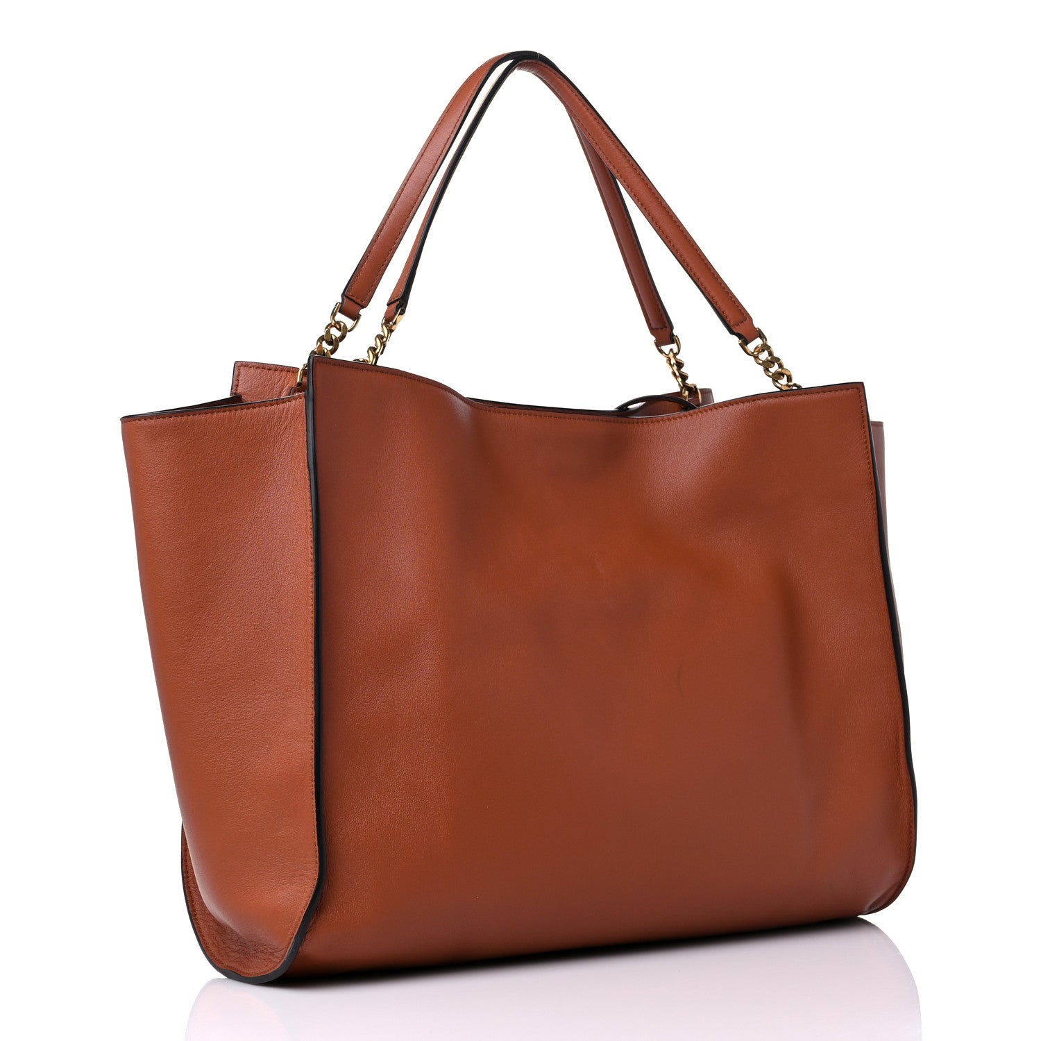Salvatore Ferragamo Calfskin Gancini Trifolio Tote Bag Siena Tan 4 of 12