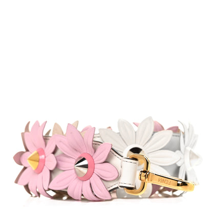 Fendi Calfskin Studded Floral Strap You White Lavender Peony 1 of 4