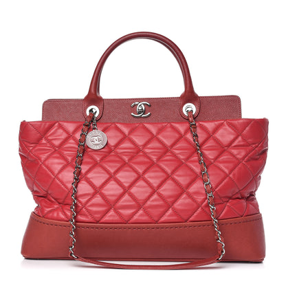 Chanel Lambskin Caviar Quilted Bi Coco Large Shopper Tote Dark Pink 1 of 14