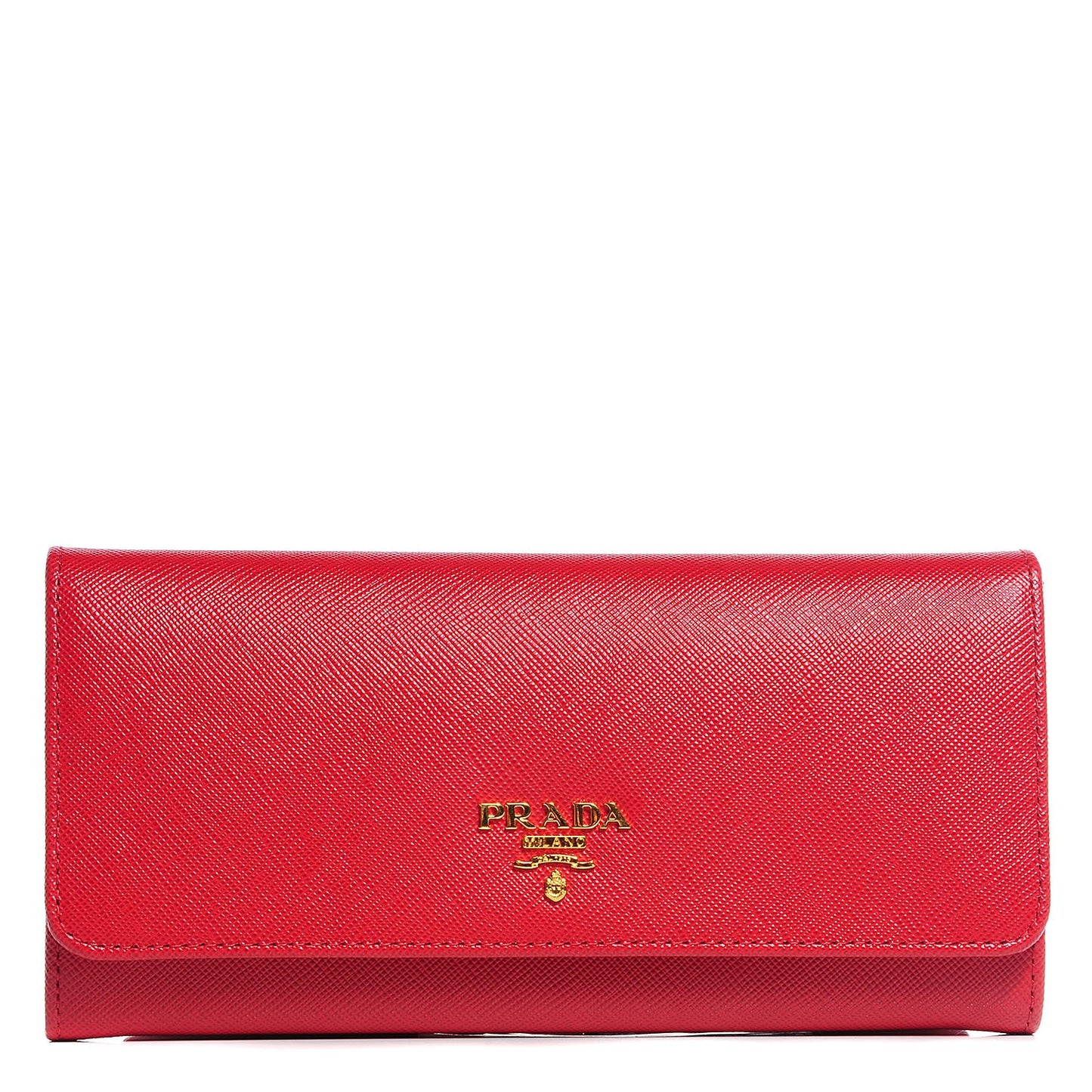 Saffiano Metal Continental Flap Wallet Fuoco