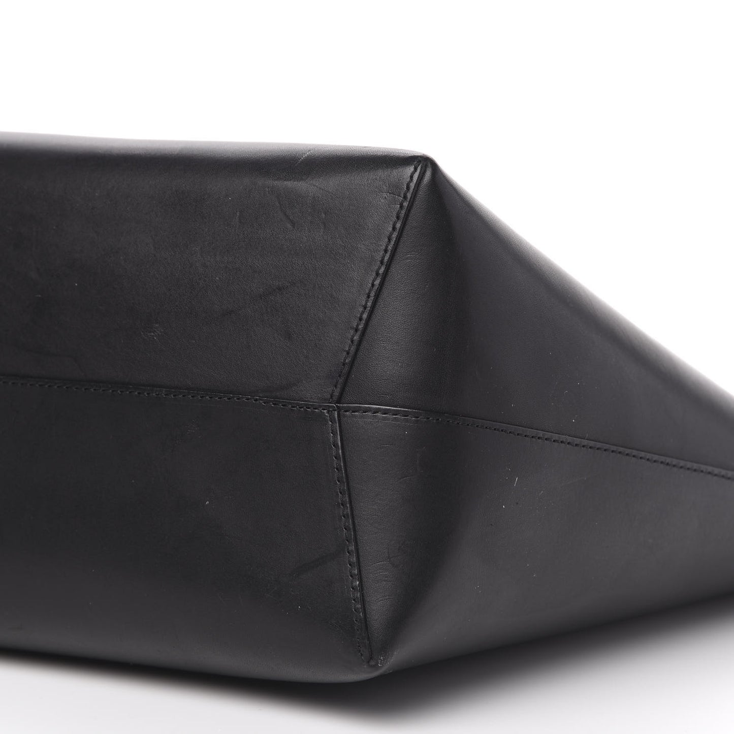 Calfskin Large Shopping Tote Black Flamma