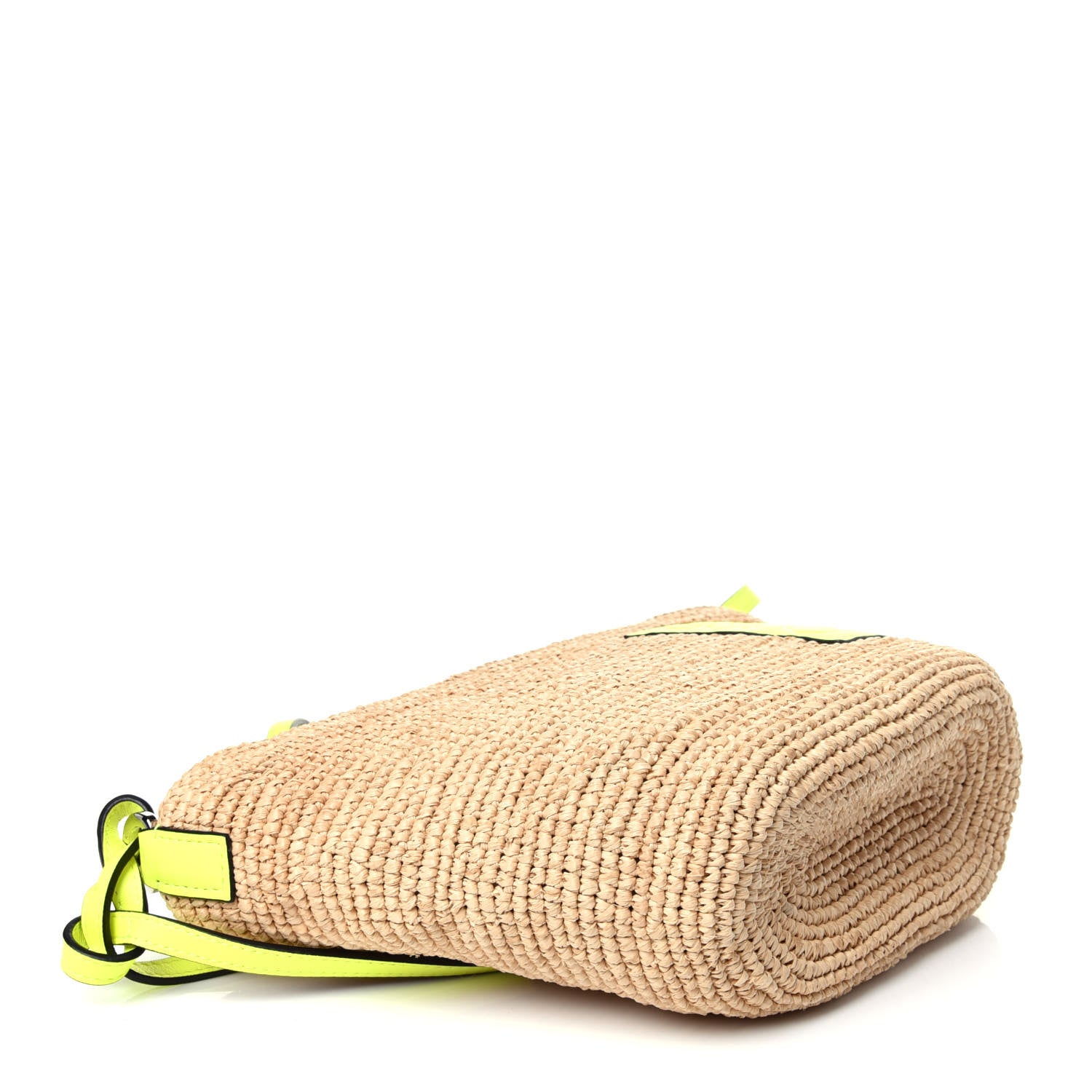 Loewe Raffia Crossbody Bag Natural Neon Yellow 4 of 11