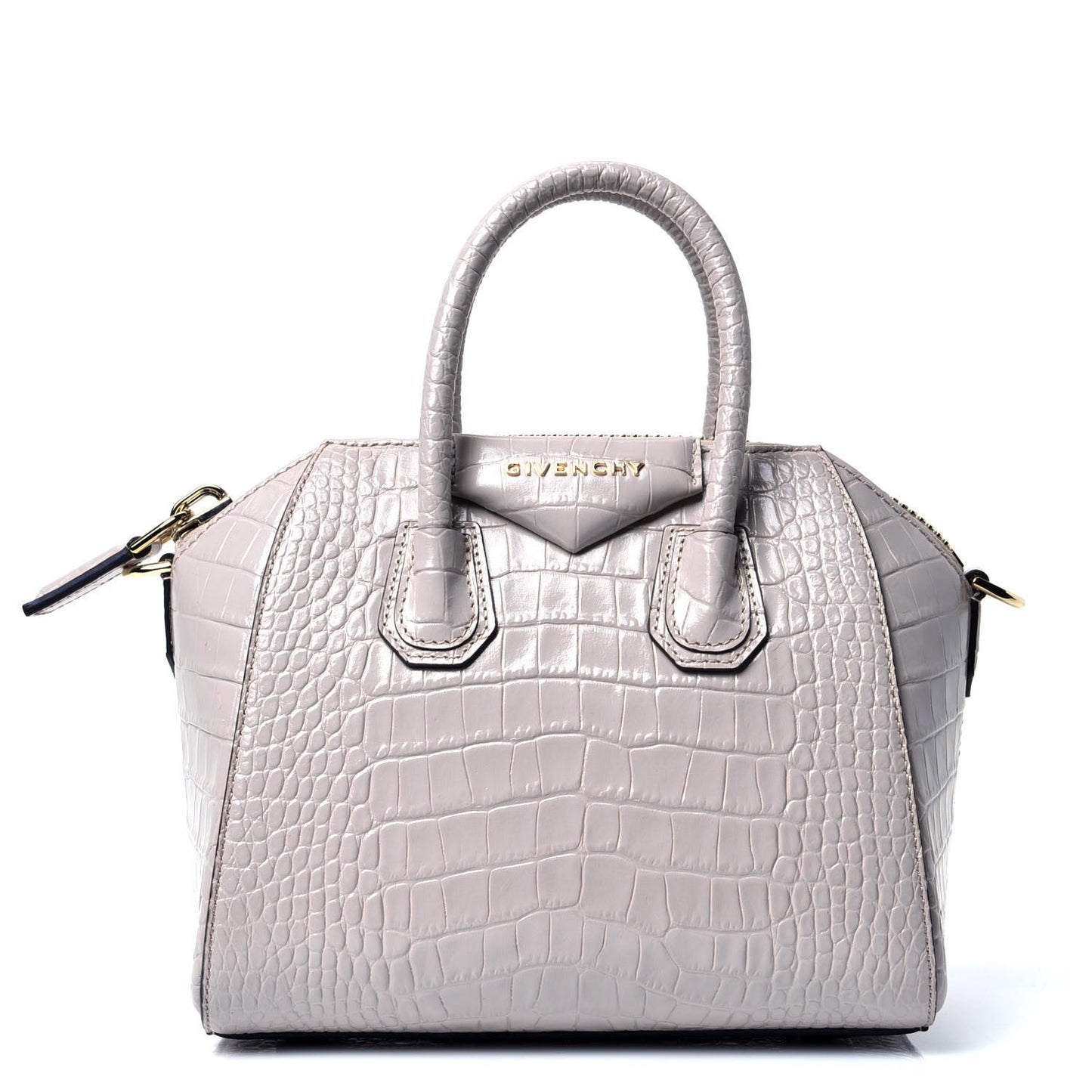 Calfskin Crocodile Embossed Mini Antigona Dune