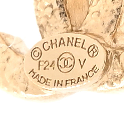 Chanel Crystal Mini Timeless CC Earrings Light Gold 4 of 7